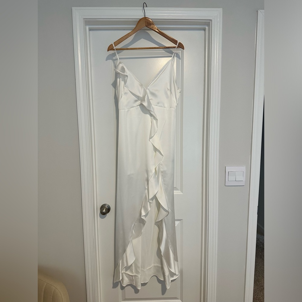 Women’s White Boutique Satin Maxi Dress